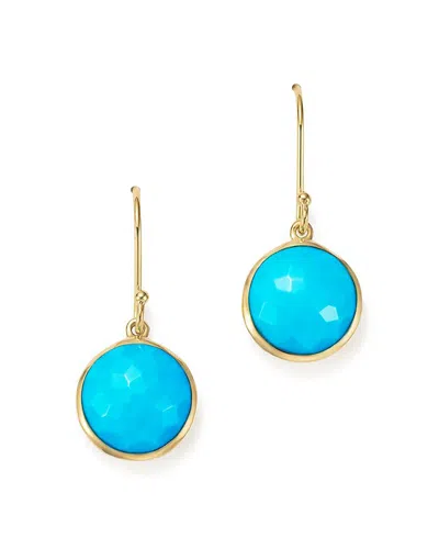Ippolita 18k Gold Lollipop Earrings In Turquoise In Blue