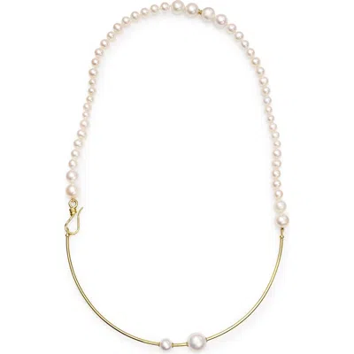 Ippolita 18k Gold Nova Wire Freshwater Pearl Necklace In Gold/pearl