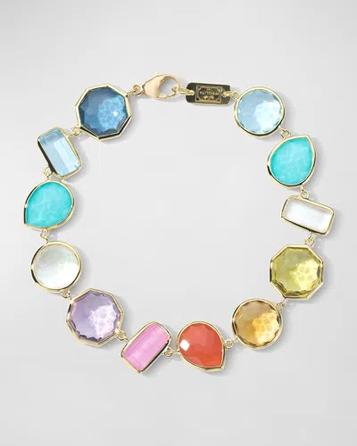 Ippolita 18k Gold Rock Candy Large Stone Flexible Bracelet In Summer Rainbow 2 In Sumrain2
