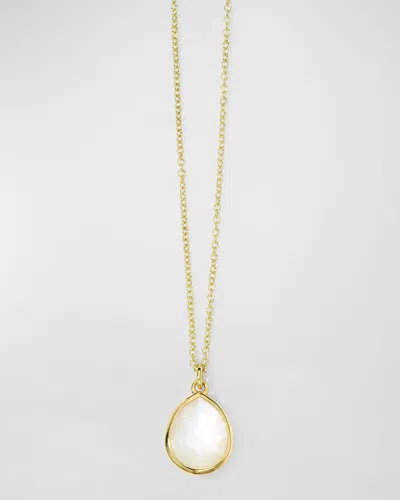 Ippolita 18k Gold Rock Candy Mini Teardrop Pendant Necklace In Mother-of-pearl Doublet, 16-18"l In Gray