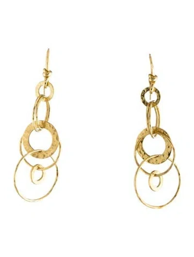 Pre-owned Ippolita 18k Hammered Jet Set Earrings In Multi