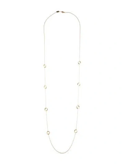 Pre-owned Ippolita 18k Hammered Open Circle Long Station Necklace, 43" In Multicolor