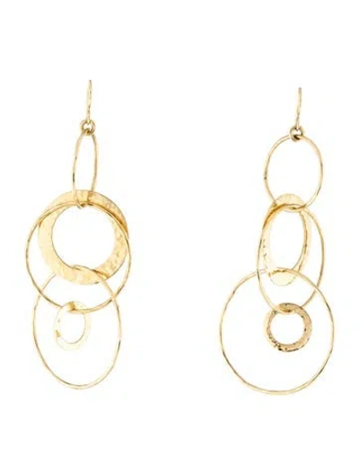 Pre-owned Ippolita 18k Jumbo Hammered Jet Set Drop Earrings In Multicolor