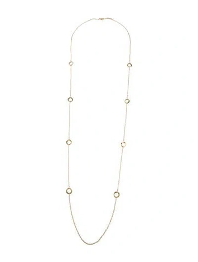 Pre-owned Ippolita 18k Long Hammered Open Circle Station Necklace, 41" In Multi