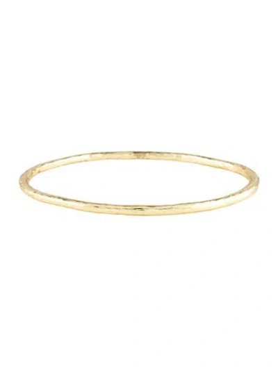 Pre-owned Ippolita 18k Medium Hammered Bangle Bracelet, 7.75" In Multicolor