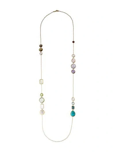 Pre-owned Ippolita 18k Mother Of Pearl & Multistone Long Station Necklace, 22"