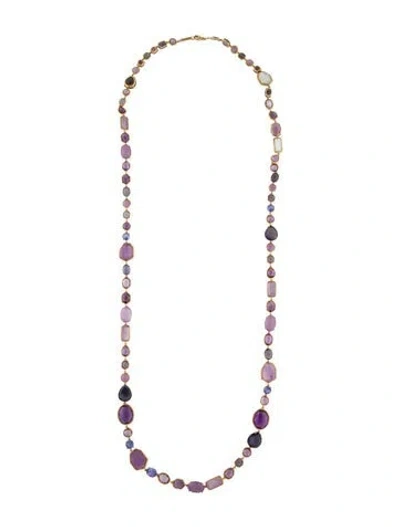 Pre-owned Ippolita 18k Mother Of Pearl & Multistone Station Sofia Necklace, 40"