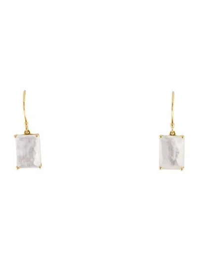 Pre-owned Ippolita 18k Mother Of Pearl & Quartz Doublet Drop Earrings In Multi
