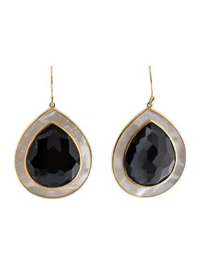 Pre-owned Ippolita 18k Mother Of Pearl & Quartz Doublet Ondine Drop Earrings In Multi