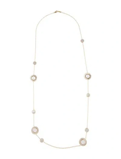 Pre-owned Ippolita 18k Mother Of Pearl & Quartz Station Necklace, 37" In Multi