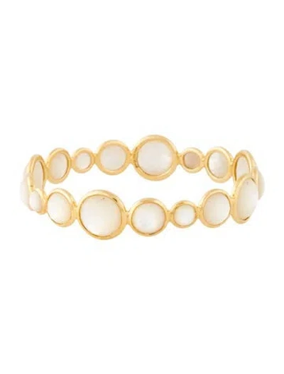 Pre-owned Ippolita 18k Mother Of Pearl Bangle Bracelet, 7.75" In White