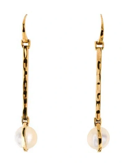 Pre-owned Ippolita 18k Mother Of Pearl Bar Drop Earrings In Multi