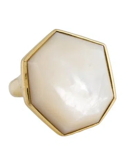 Pre-owned Ippolita 18k Mother Of Pearl Cocktail Ring In White