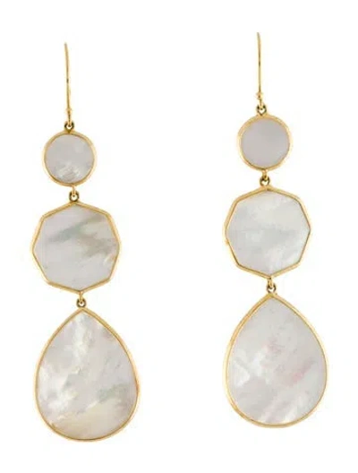 Pre-owned Ippolita 18k Mother Of Pearl Crazy 8's Drop Earrings In Multi