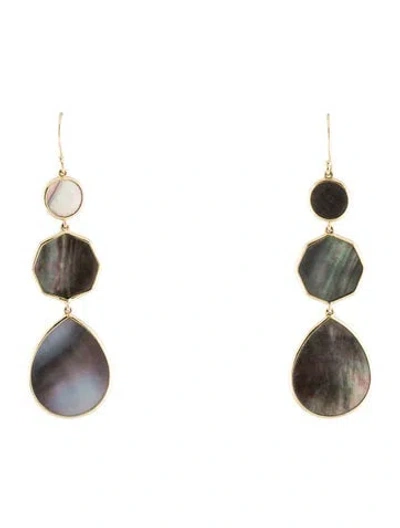 Pre-owned Ippolita 18k Mother Of Pearl Drop Earrings In Gray