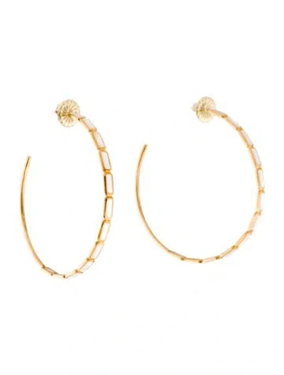 Pre-owned Ippolita 18k Mother Of Pearl Hoop Earrings In Multi