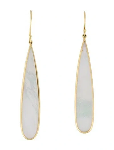 Pre-owned Ippolita 18k Mother Of Pearl Long Teardrop Earring In Multicolor