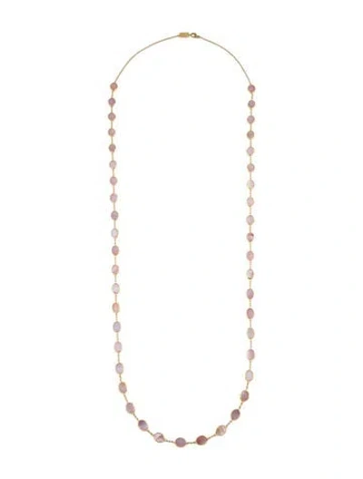 Pre-owned Ippolita 18k Mother Of Pearl Oval Station Necklace, 36.25" In Multicolor