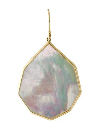 Pre-owned Ippolita 18k Mother Of Pearl Polish Rock Candy Single Drop Earring In Multicolor