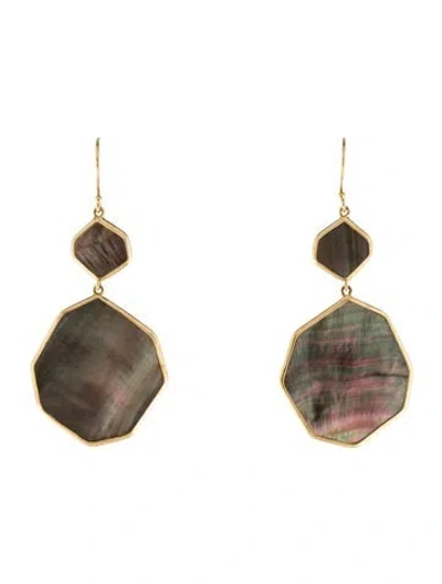 Pre-owned Ippolita 18k Mother Of Pearl Polished Rock Candy Double Drop Earrings In Multi