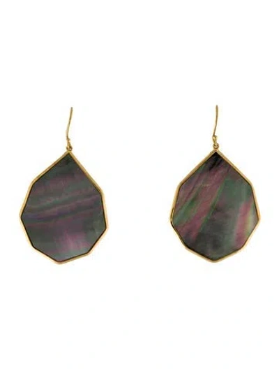 Pre-owned Ippolita 18k Mother Of Pearl Polished Rock Candy Drop Earrings In Multi