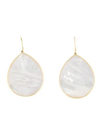 Pre-owned Ippolita 18k Mother Of Pearl Polished Rock Candy Jumbo Teardrop Earrings In Multi