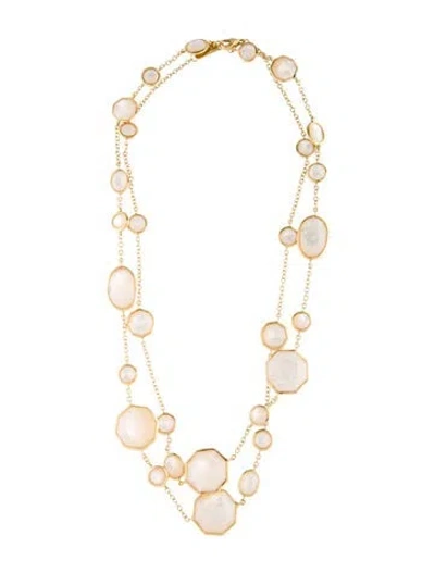 Pre-owned Ippolita 18k Mother Of Pearl Polished Rock Candy Station Necklace, 35" In Multi