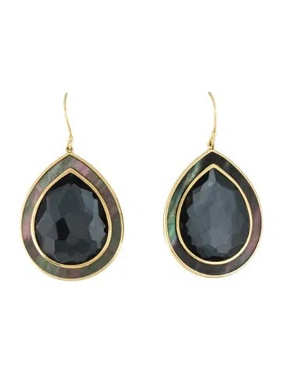 Pre-owned Ippolita 18k Mother Of Pearl, Quartz & Hematite Doublet Earrings In Multi