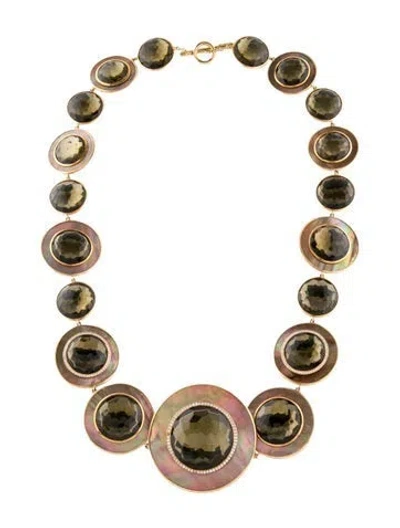 Pre-owned Ippolita 18k Mother Of Pearl, Quartz Doublet & Diamond Jazz Ondine Collar, 21" In Multi