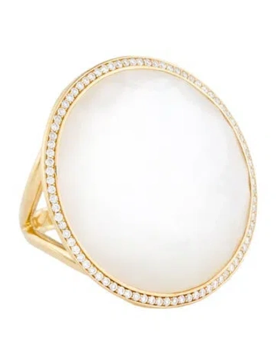 Pre-owned Ippolita 18k Mother Of Pearl, Quartz Doublet & Diamond Large Lollipop Ring In Multi