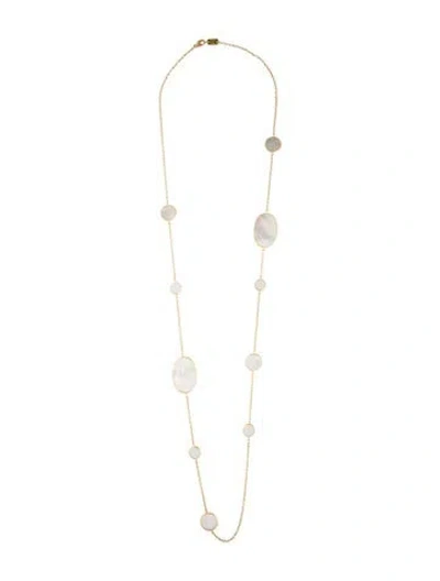 Pre-owned Ippolita 18k Mother Of Pearl Station Necklace, 36.5" In White