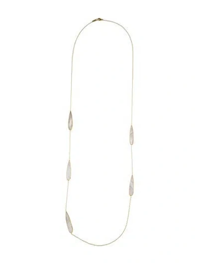 Pre-owned Ippolita 18k Mother Of Pearl Station Necklace, 41" In Multi