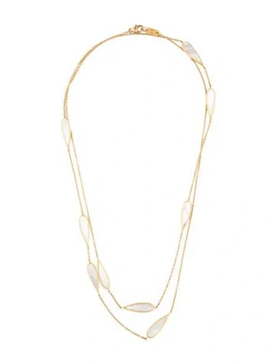 Pre-owned Ippolita 18k Mother Of Pearl Station Necklace, 41" In Multicolor