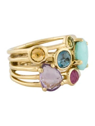 Pre-owned Ippolita 18k Multistone Band Ring