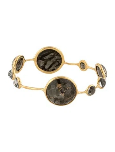 Pre-owned Ippolita 18k Multistone Doublet Bracelet, 7.5" In Multicolor