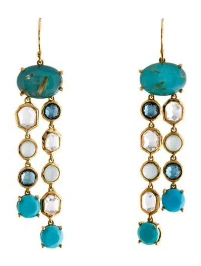 Pre-owned Ippolita 18k Multistone Drop Earrings