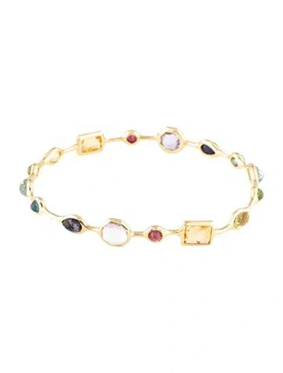 Pre-owned Ippolita 18k Multi-stone Gelato Bangle Bracelet, 7.5" In Multicolor