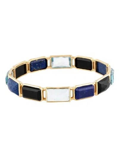 Pre-owned Ippolita 18k Multistone Gelato Rectangular 12 Stone Bangle, 8"