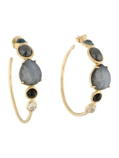 Pre-owned Ippolita 18k Multistone Rock Candy Hoop Earrings