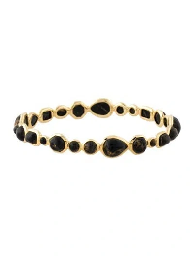 Pre-owned Ippolita 18k Obsidian & Calcite Gelato Bracelet, 8.25" In Multi