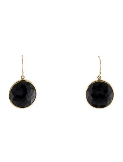 Pre-owned Ippolita 18k Onyx Round Drop Earrings In Multi