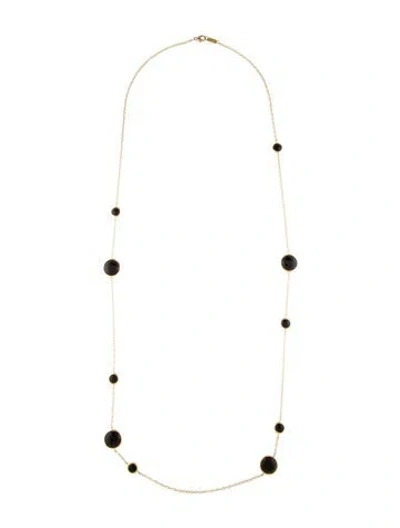 Pre-owned Ippolita 18k Onyx Station Necklace, 36.5" In Multi