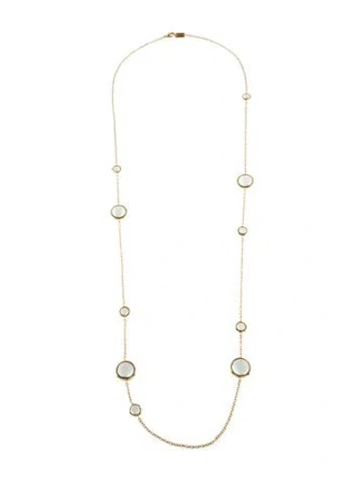 Pre-owned Ippolita 18k Prasiolite Station Necklace, 37" In Multi