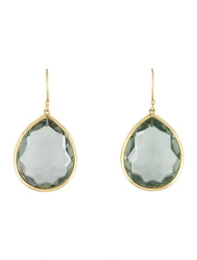 Pre-owned Ippolita 18k Prasiolite Teardrop Earrings In Multicolor