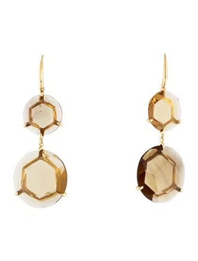 Pre-owned Ippolita 18k Quartz Gemma Double Drop Earrings In Multicolor