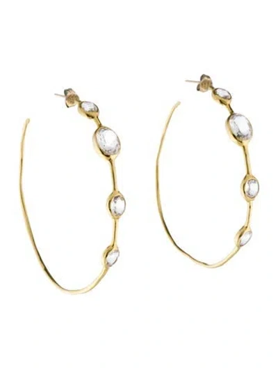 Pre-owned Ippolita 18k Quartz Hoop Earrings In Multi