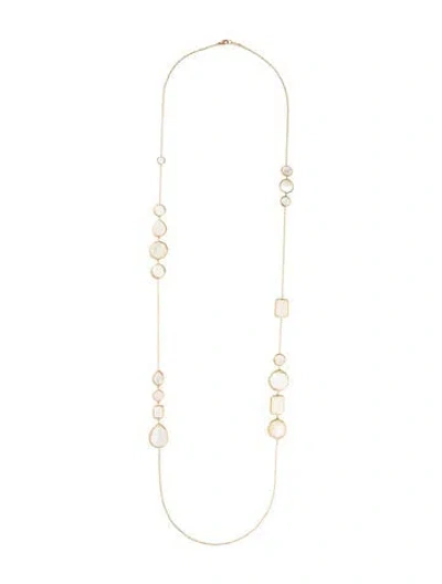Pre-owned Ippolita 18k Quartz, Moonstone & Quartz Doublet Rock Candy Necklace, 43.5" In Multi