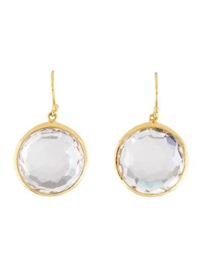 Pre-owned Ippolita 18k Quartz Round Drop Earrings In Multi