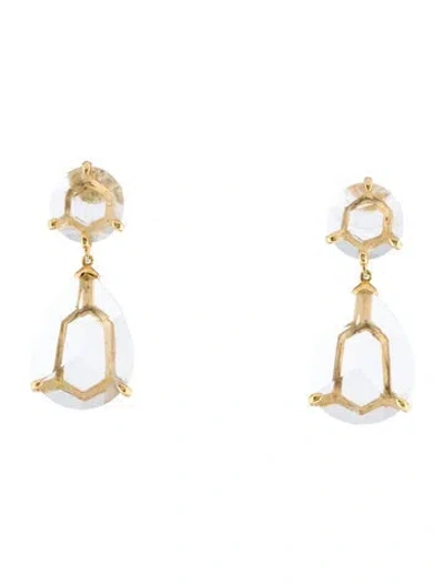 Pre-owned Ippolita 18k Quartz Snowman Drop Earrings In Multi