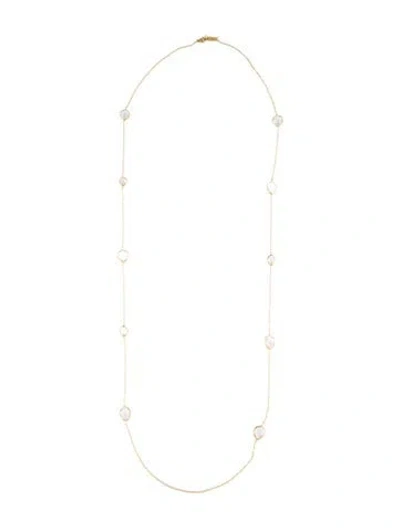 Pre-owned Ippolita 18k Quartz Station Necklace, 36" In Multi